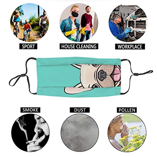 Happy The French Bulldog - Pasamontañas reutilizables para la nariz, lavable, al aire libre, para hombres, mujeres