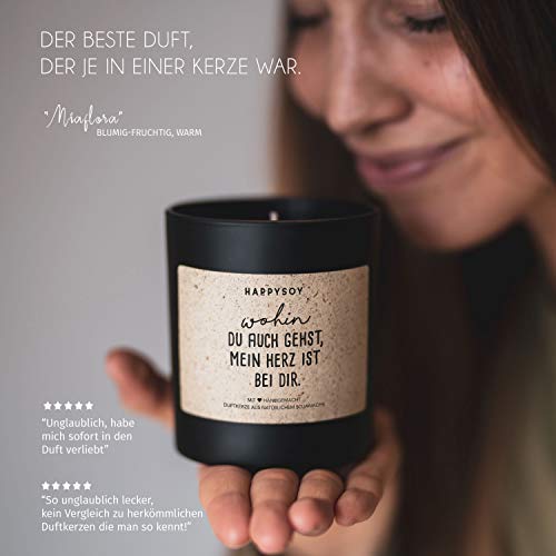 Happysoy - Vela aromática en vaso de soja, hecha a mano, pequeño regalo, elegante idea de regalo para amiga, amiga, pareja, pareja, mi corazón es a ti