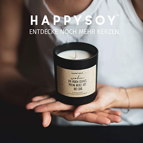 Happysoy - Vela aromática en vaso de soja, hecha a mano, pequeño regalo, elegante idea de regalo para amiga, amiga, pareja, pareja, mi corazón es a ti