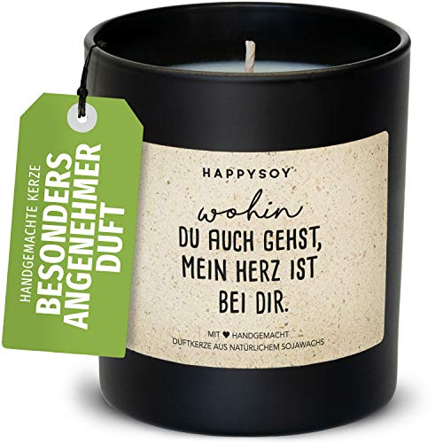 Happysoy - Vela aromática en vaso de soja, hecha a mano, pequeño regalo, elegante idea de regalo para amiga, amiga, pareja, pareja, mi corazón es a ti