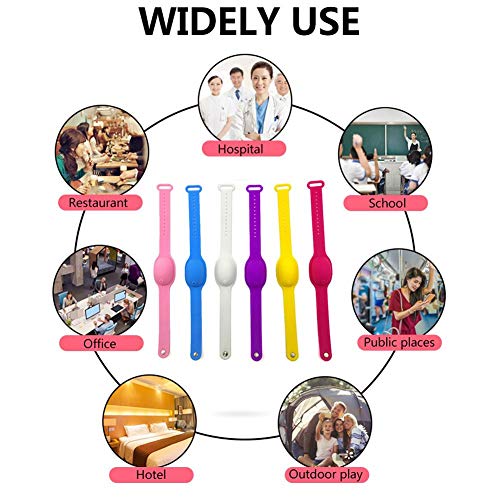 haptern Pulsera Desinfectante De Manos, 3 Piezas De Pulsera Dispensadora De Líquido para Hombre Y Mujer, Dispensador Manual De Silicona Recargable (235 Mm 15 Mm)