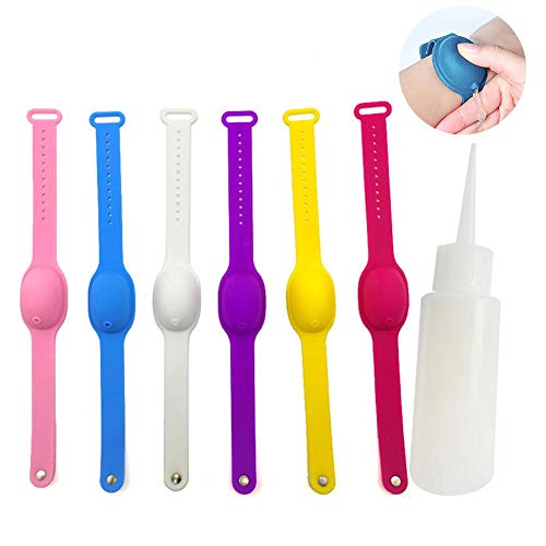 haptern Pulsera Desinfectante De Manos, 3 Piezas De Pulsera Dispensadora De Líquido para Hombre Y Mujer, Dispensador Manual De Silicona Recargable (235 Mm 15 Mm)