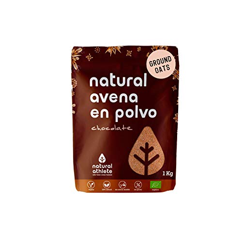 Harina de Avena BIO Sabor Chocolate Natural Athlete, Sin Azúcar, Sin Aditivos, Sin Gluten -1KG