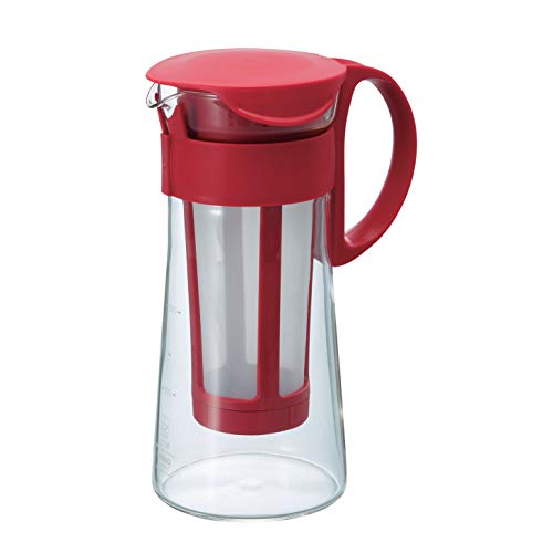 HARIO Mini Mizudashi - Cafetera para café frío (600 ml), Color Rojo