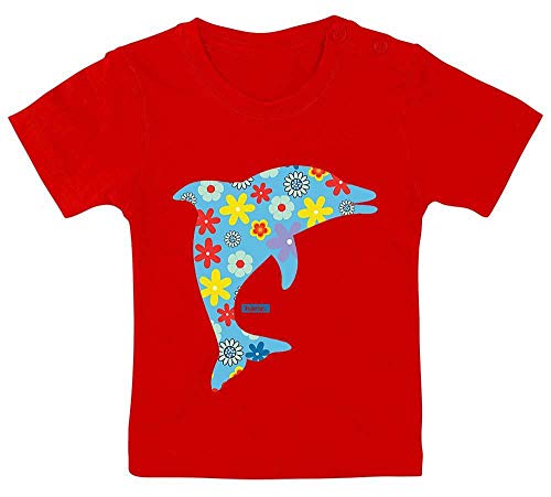 Hariz Baby Camiseta Delfín Flores Animales Niños Jardín Plus Geschenkkarten Feuerwehr Rojo 3-9 meses / 60-69 cm