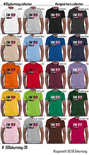 Hariz – Camiseta para hombre, diseño de pintalabios, 50 cumpleaños 1969, tarjetas de regalo verde oscuro M