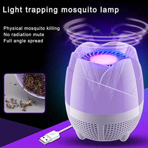 Harpily Repelente Mosquitos, LED Lámpara para Matar Mosquitos Sin Radiación Antimosquitos Cargador Silencioso USB Lámpara Antimosquitos para en Interiores y Exteriores Morado