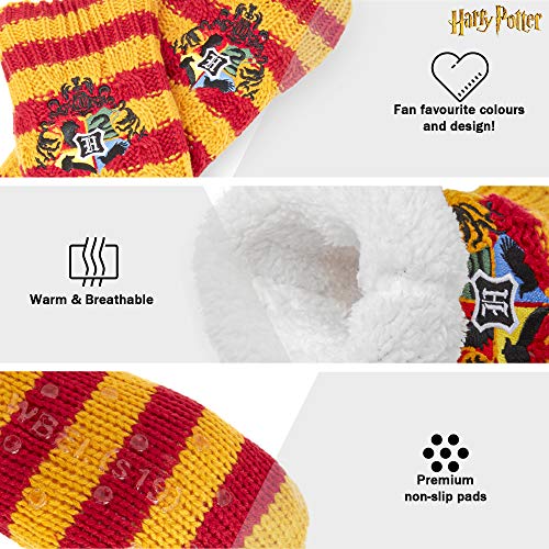 Harry Potter Calcetines Antideslizantes Mujer Con Forro Polar, Zapatillas de Casa Punto Invierno, Calcetín Mujer Grueso Lana, Accesorios Regalos Para Niños Niñas Mujeres Hombres
