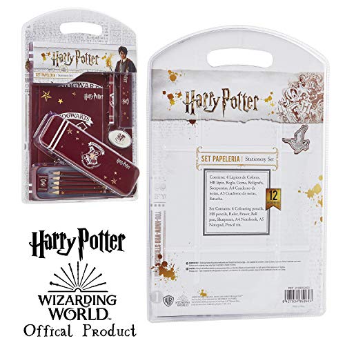 HARRY POTTER Merchandising, Material Escolar Bonito con Estuches Escolar Kawaii, Bolígrafo, Lapices de Colores, Cuaderno, Papeleria Infantil, Regalo Original Niño Edición Limitada