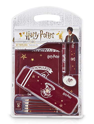 HARRY POTTER Merchandising, Material Escolar Bonito con Estuches Escolar Kawaii, Bolígrafo, Lapices de Colores, Cuaderno, Papeleria Infantil, Regalo Original Niño Edición Limitada