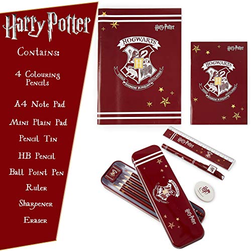 HARRY POTTER Merchandising, Material Escolar Bonito con Estuches Escolar Kawaii, Bolígrafo, Lapices de Colores, Cuaderno, Papeleria Infantil, Regalo Original Niño Edición Limitada