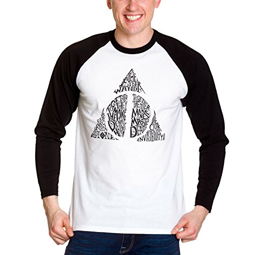 HARRY POTTER Symbol Camiseta de Manga Larga, Blanco (Blanco), XXL para Hombre