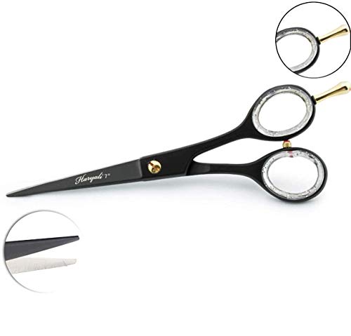 Haryali London - Tijeras de peluquería profesional de 7 pulgadas, color negro