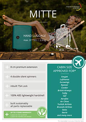 HAUPTSTADTKOFFER - Mitte – Trolley rígido de tamaño medio, equipaje facturado con extensión de volumen de 8 cm, TSA, 4 ruedas dobles engomado, 68 cm, 88 L, Blanco