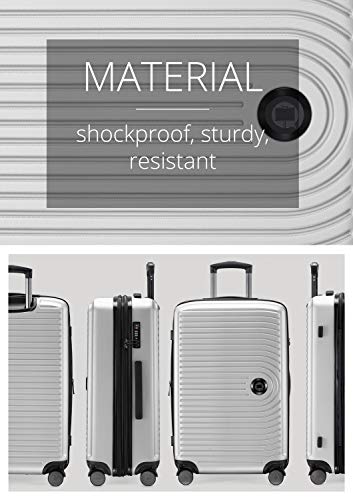 HAUPTSTADTKOFFER - Mitte – Trolley rígido de tamaño medio, equipaje facturado con extensión de volumen de 8 cm, TSA, 4 ruedas dobles engomado, 68 cm, 88 L, Blanco