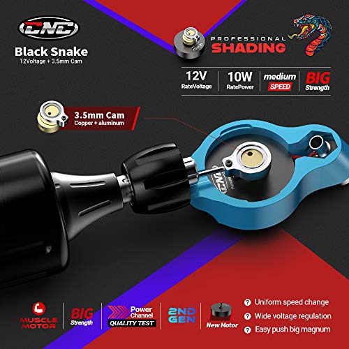 HAWINK Rotary Tattoo Machine Cobra Pen Style con motor sin núcleo Versión actualizada CNC-MG2-T4GC-3