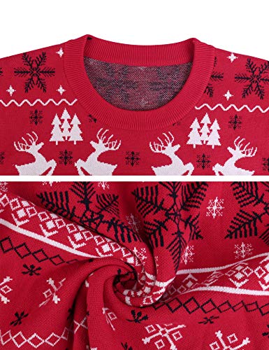 Hawiton Jersey de Mujer Navidad, Suave suéter de Punto de Cuello Redondo de Manga Larga y Holgado de Verano para Mujer y niño