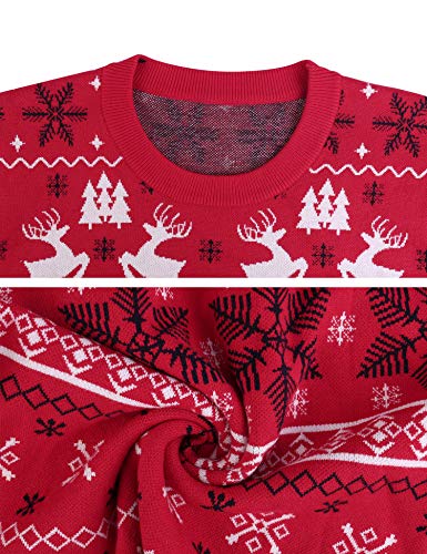 Hawiton Jersey de Mujer Navidad, Suave suéter de Punto de Cuello Redondo de Manga Larga y Holgado de Verano para Mujer y niño