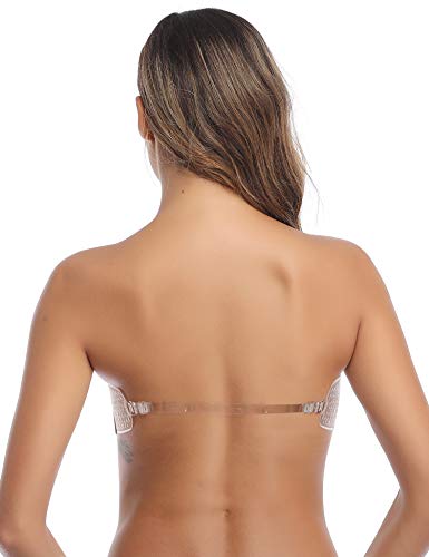 Hawiton Mujer Sujetador Autoadhesivo Push up Silicona, Sexy Sujetadores sostén sin Tirantes