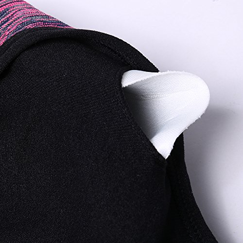 Hawiton Sujetadores Deportivos Mujer con Almohadillas Extraíbles Espalda Sujetador Deporte Mujer Sin Costuras con Relleno Yoga Racerback Top Gimnasio Fitness Ejercicio, Pack 1/3