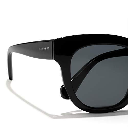 HAWKERS Gafas de Sol Audrey Estilo Butterfly, para Mujer, All Black, con Montura y Lente negras, Protección UV400
