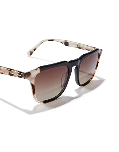 HAWKERS · Gafas de Sol Eternity Black, para Hombre y Mujer, con montura negra y carey y lentes degradadas marrones, Protección UV400