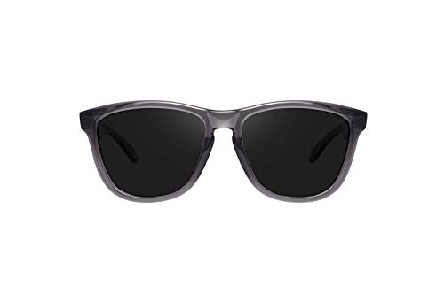 HAWKERS Gafas de Sol ONE Air, para Hombre y Mujer, con Montura Gris Transparente y Lente Oscura, Protección UV400