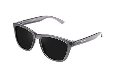 HAWKERS Gafas de Sol ONE Air, para Hombre y Mujer, con Montura Gris Transparente y Lente Oscura, Protección UV400