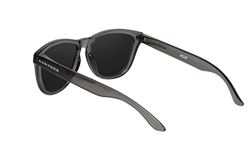 HAWKERS Gafas de Sol ONE Air, para Hombre y Mujer, con Montura Gris Transparente y Lente Oscura, Protección UV400
