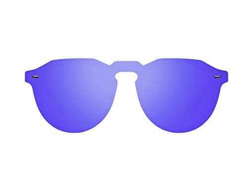 HAWKERS · Gafas de Sol Warwick Sky, para Hombre y Mujer, un clásico renovado que combina montura en negro brillo y lente de máscara azul con efecto espejo, Protección UV400
