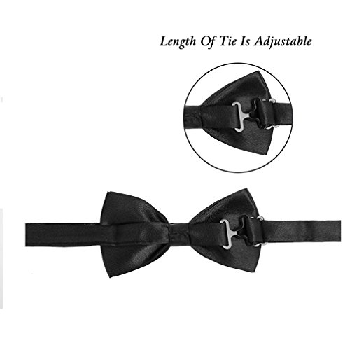 HBF 1 Conjunto Tirantes Y Pajaritas Unisex Elástica Ajustable X-Forma 4 Clips Ancho 2.5 Cm Para Hombre Y Mujer (Negro)