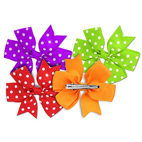 HBF 30 Multicolor Clips Pelo Bebe Niñas Arco Lazos Pelo Lunares Pinza Para El Pelo