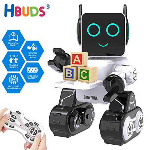 HBUDS Control Remoto RC Robot para Niños, Juguete de Robótica de Control de Sonido Táctil Recargable, Kit de Robot Educativo de Baile Cantante para Niños Niñas