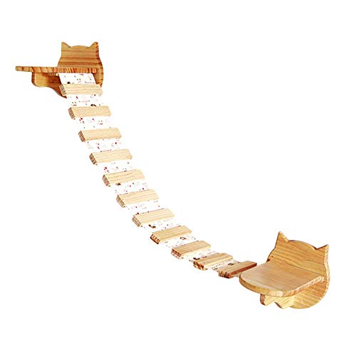 HC - Centro de actividad para gatos, de madera, montado en la pared, puente colgante