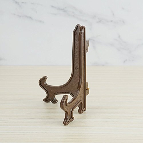 HCHLQLZ Marrón 3 Pulgada Plástico Pantalla Soporte Caballete para Foto Marco Bowl Placa 12 Pieza