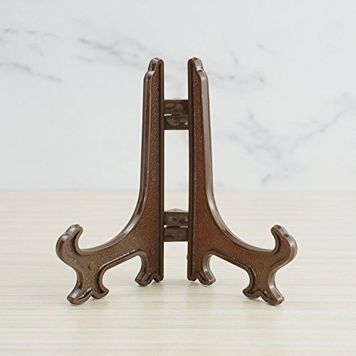 HCHLQLZ Marrón 3 Pulgada Plástico Pantalla Soporte Caballete para Foto Marco Bowl Placa 12 Pieza