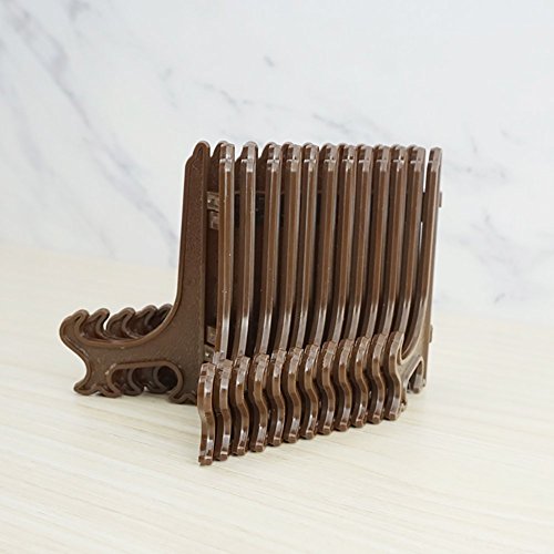 HCHLQLZ Marrón 3 Pulgada Plástico Pantalla Soporte Caballete para Foto Marco Bowl Placa 12 Pieza