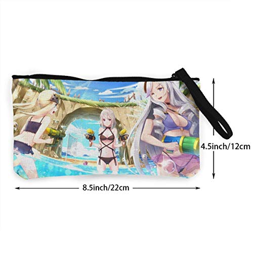 Hdadwy Anime Bikini Girl Mujeres y niñas Monedero de Lona de Moda Linda, Monedero, Bolsa de Cambio, con Cremallera