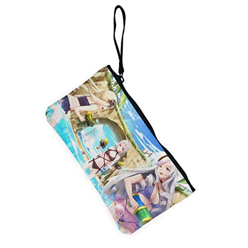 Hdadwy Anime Bikini Girl Mujeres y niñas Monedero de Lona de Moda Linda, Monedero, Bolsa de Cambio, con Cremallera