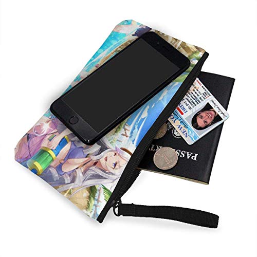 Hdadwy Anime Bikini Girl Mujeres y niñas Monedero de Lona de Moda Linda, Monedero, Bolsa de Cambio, con Cremallera