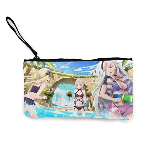 Hdadwy Anime Bikini Girl Mujeres y niñas Monedero de Lona de Moda Linda, Monedero, Bolsa de Cambio, con Cremallera