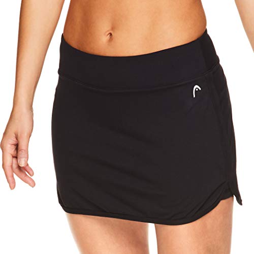 Head Falda de tenis atlética para mujer con bolsillo de bola, para entrenamiento de golf y para correr - Negro - X-Large