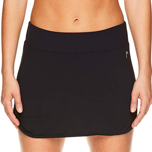Head Falda de tenis atlética para mujer con bolsillo de bola, para entrenamiento de golf y para correr - Negro - X-Large