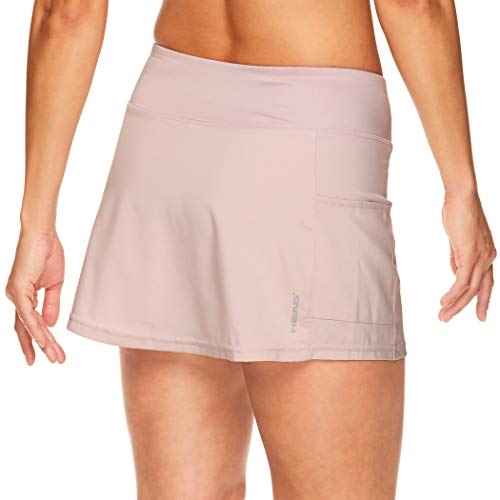 HEAD Falda de tenis atlética para mujer con bolsillo para pelota - Entrenamiento Golf ejercicio y running Skort - Rosa - X-Small