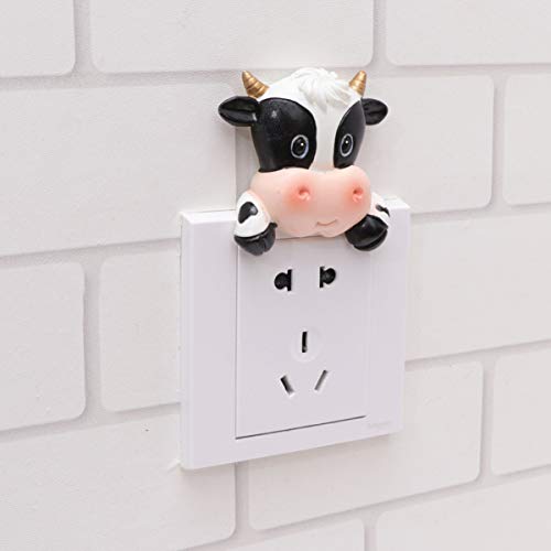Healifty Pegatinas de interruptor de luz 3d animal vaca etiqueta de la pared dormitorio de los niños sala de estar casa festival año nuevo enchufe de pared decoración