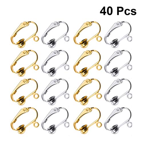 Healifty Pendientes sin piercing gancho para la oreja clips de oreja pendientes accesorios de puño herramientas de joyería para mujeres 40 piezas