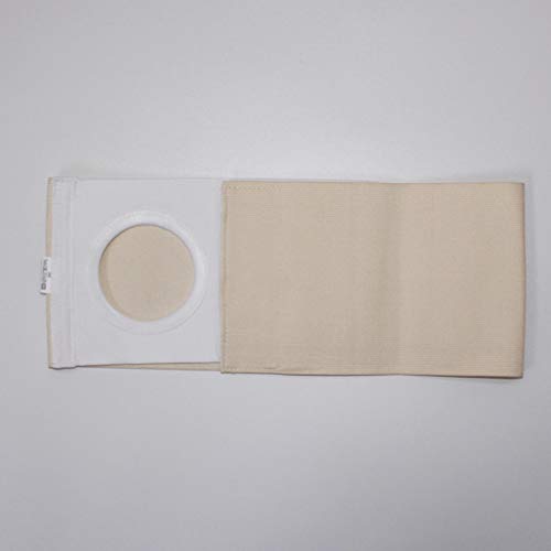 HEALLILY Cinturón de Hernia Umbilical para Hombres Mujeres Ligante de Braguero de Estómago Transpirable para Ombligo Umbilical Abdominal Hernias Beige M