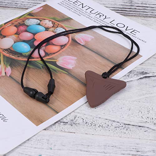 HEALLILY Collar de masticación sensorial de diente de tiburón de 2 piezas collar de mordedor masticable sensorial para masticar juguete de mordedor sensorial autista