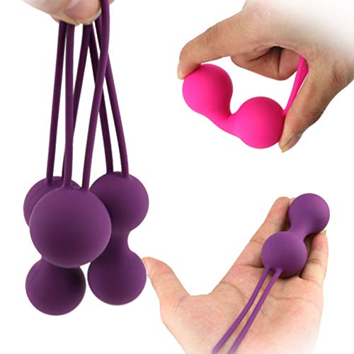HEALLILY Kegel Ball Ejerce Peso en El Suelo Del Piso Pélvico para Adultos Bolas Dobles Tamaño S (Púrpura)
