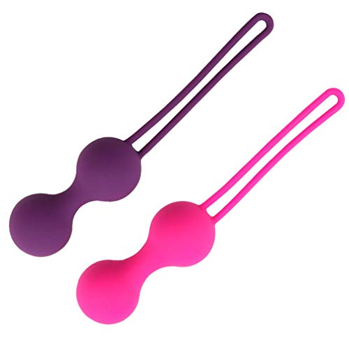 HEALLILY Kegel Ball Ejerce Peso en El Suelo Del Piso Pélvico para Adultos Bolas Dobles Tamaño S (Púrpura)